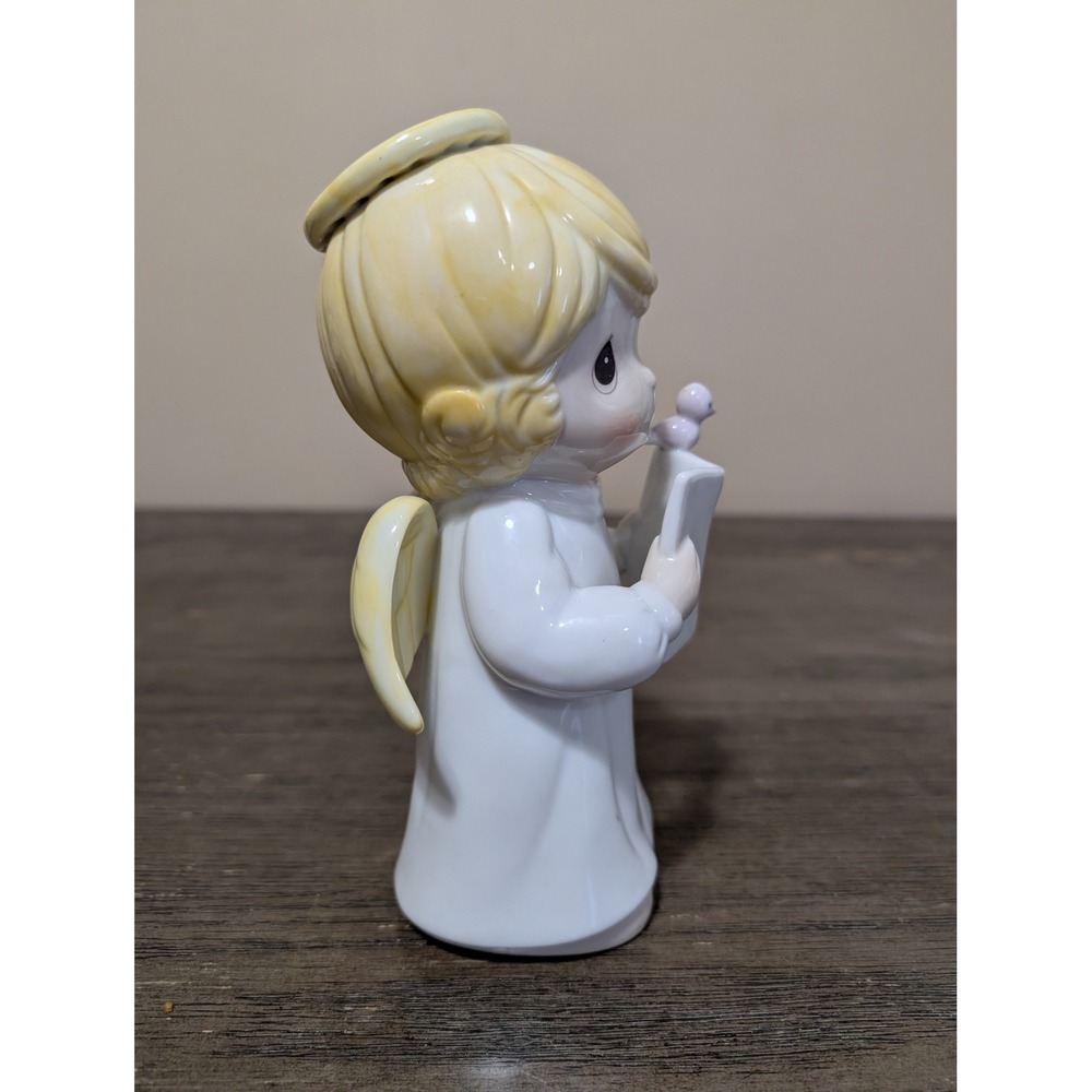 Precious Moments Angel Figurine 1996 White Excellent Carols Bird Enesco Decor - Picture 5 of 6